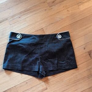 Bebe Black with White Pin Striped dress shorts.